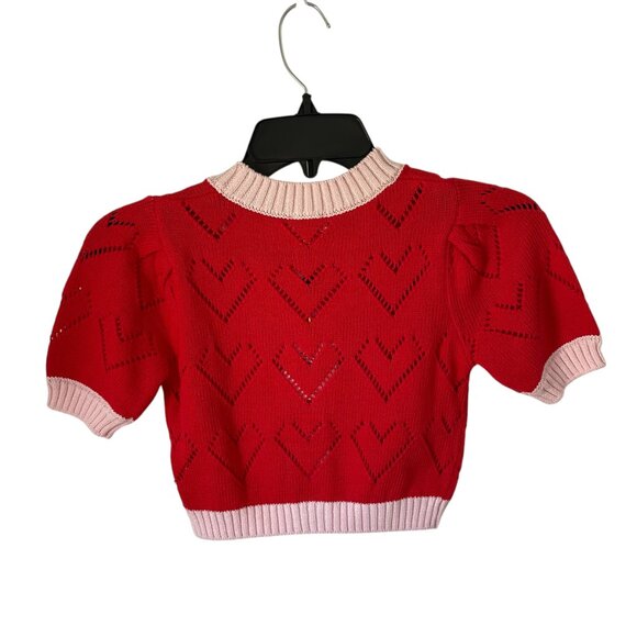 Finding Foxtale Red and Pink Short Sleeve Cardigan - Picture 2 of 6